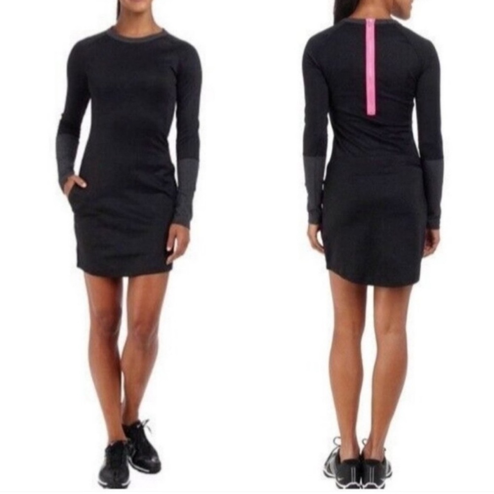 Nike Golf Tour Performance Dress M Black and Gray Long Sleeve Pockets